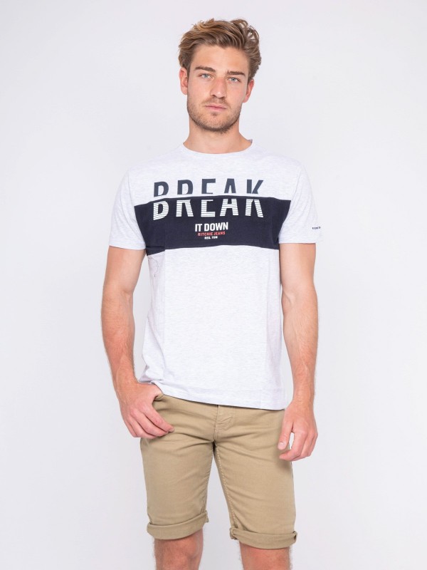 T-shirt col rond pur coton...