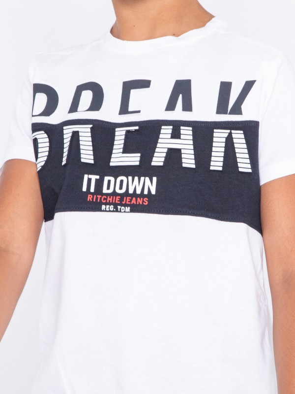 T-shirt col rond pur coton...