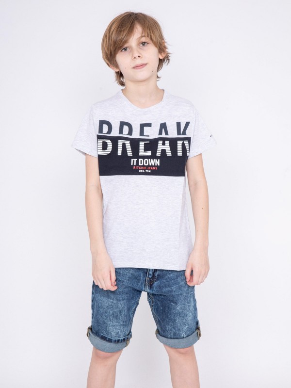 T-shirt col rond pur coton...