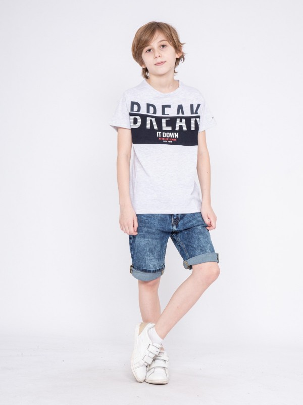 T-shirt col rond pur coton...