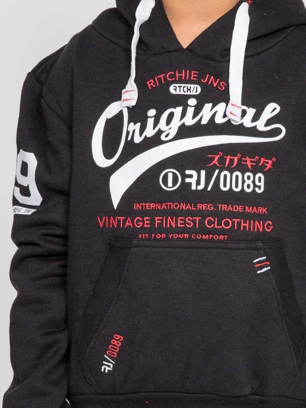 Sweat capuche WARLUZ-J - Noir