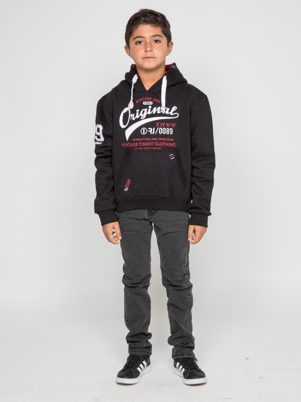 Sweat capuche WARLUZ-J - Noir