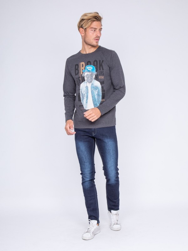 T-shirt col rond pur coton...