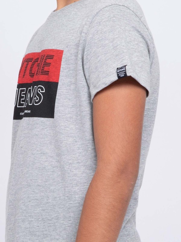 T-shirt col rond pur coton...