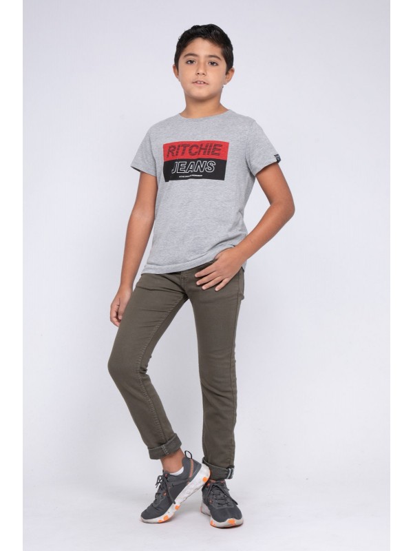 T-shirt col rond pur coton...