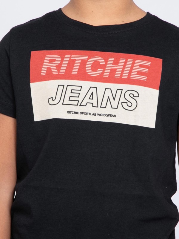 T-shirt col rond pur coton...