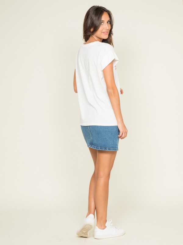 T-shirt col rond message...