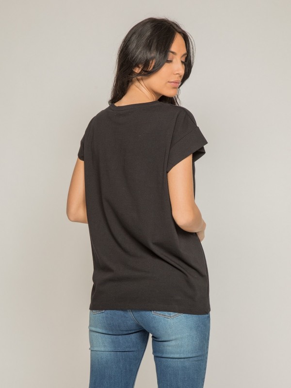 T-shirt col rond message...