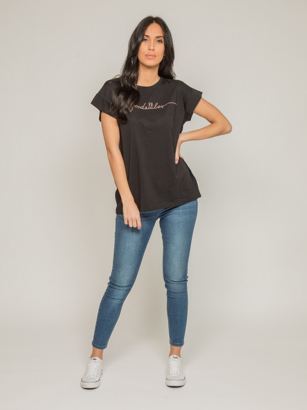 T-shirt col rond message...