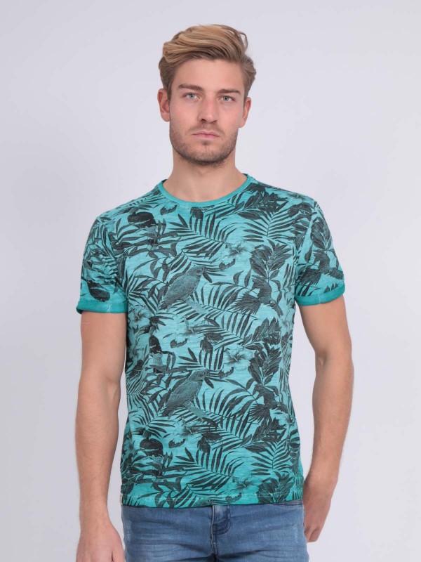 T-shirt col rond pur coton...