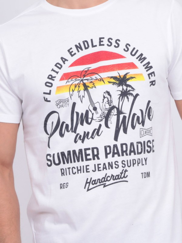 T-shirt col rond pur coton...