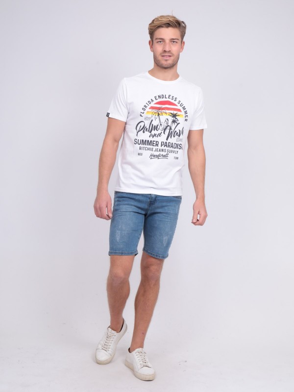 T-shirt col rond pur coton...