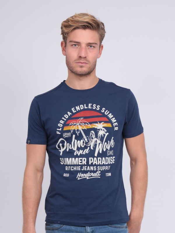 T-shirt col rond pur coton...