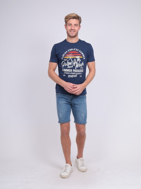 T-shirt col rond pur coton...