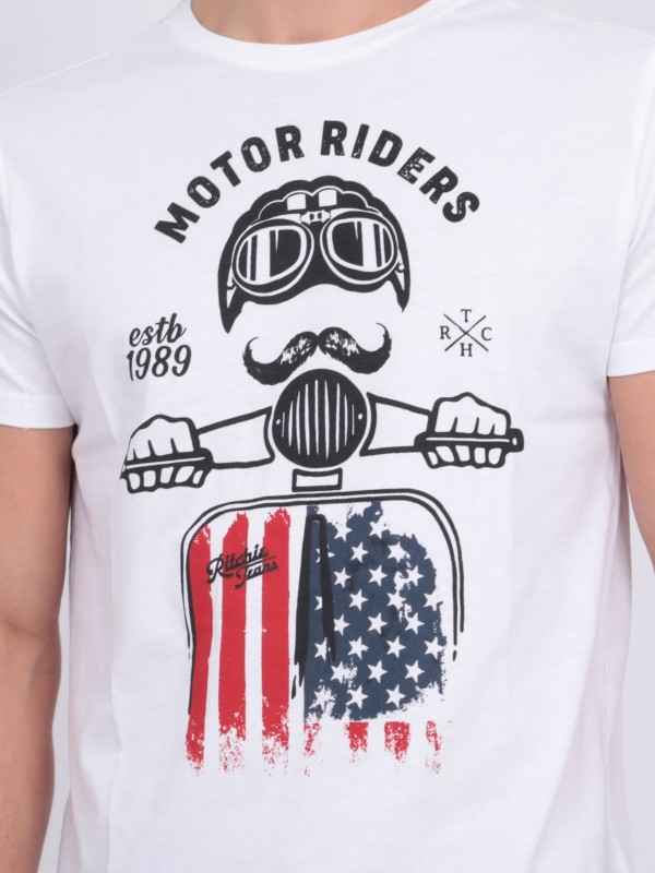 T-shirt col rond pur coton...