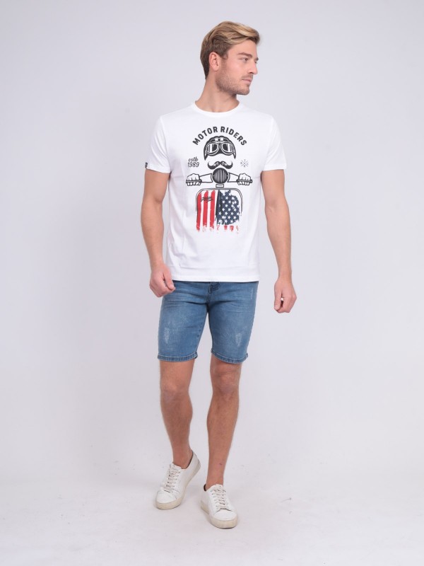 T-shirt col rond pur coton...