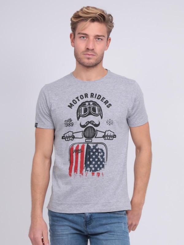 T-shirt col rond pur coton...