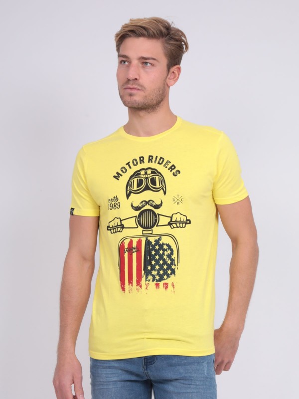 T-shirt col rond pur coton...