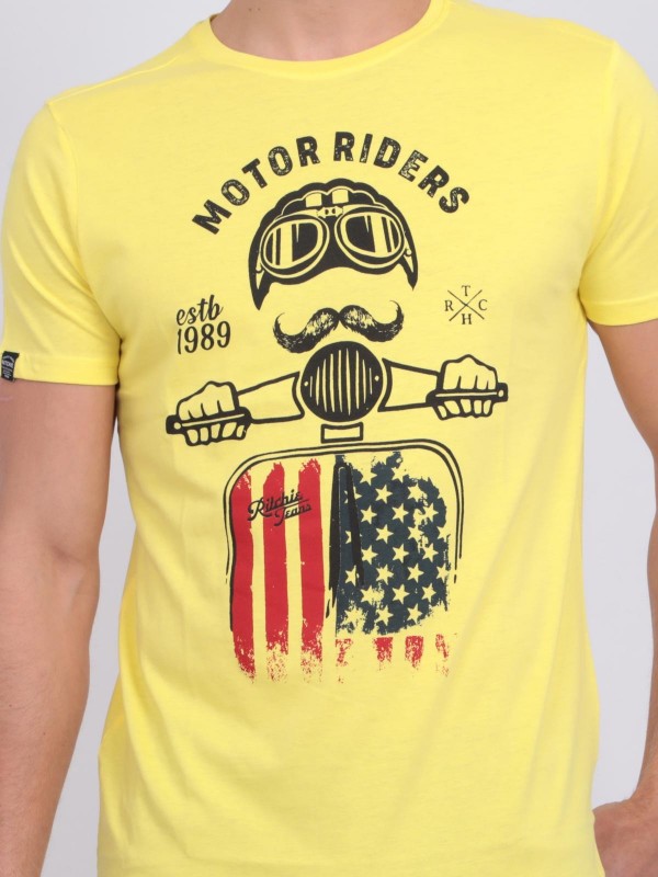 T-shirt col rond pur coton...