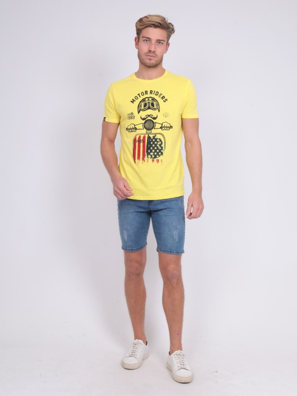 T-shirt col rond pur coton...