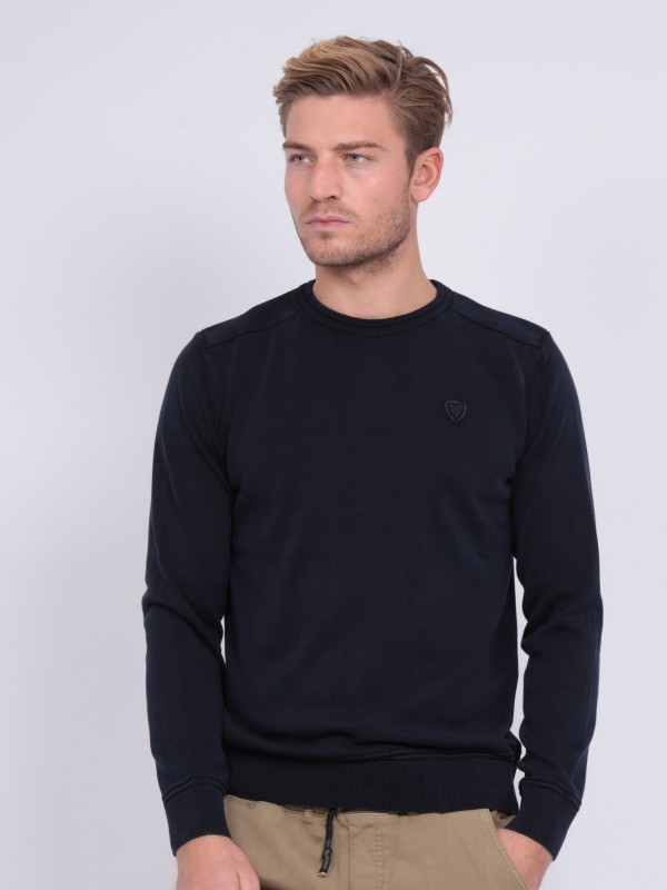 Pull fin col rond coton...