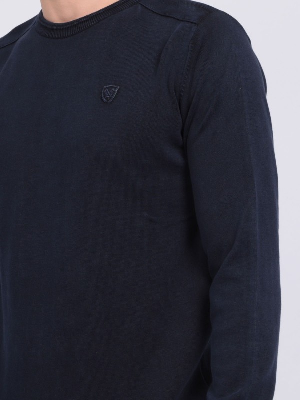 Pull fin col rond coton...