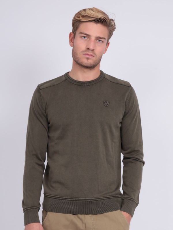 Pull fin col rond coton...