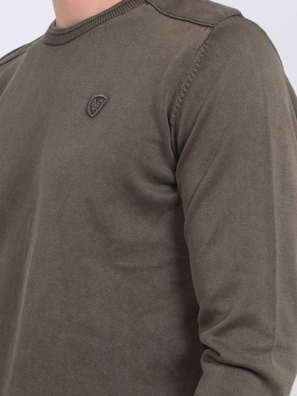 Pull fin col rond coton...