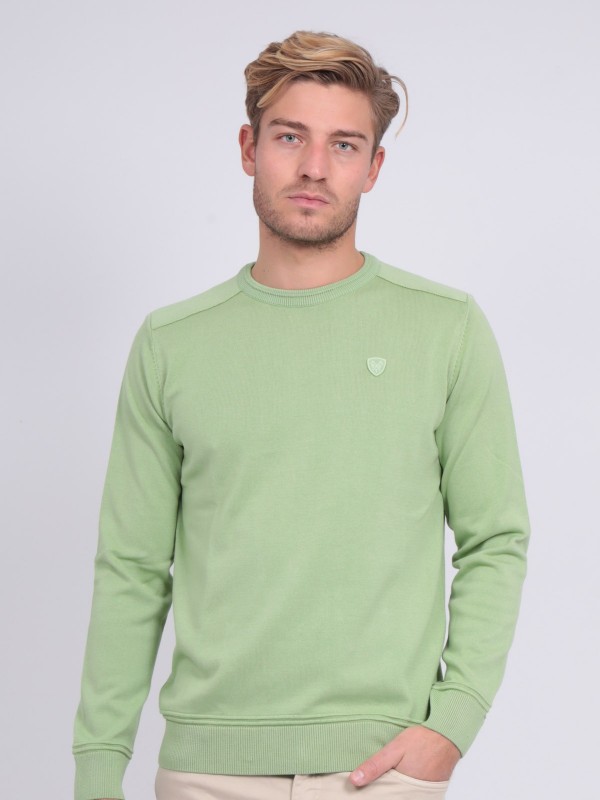 Pull fin col rond coton...