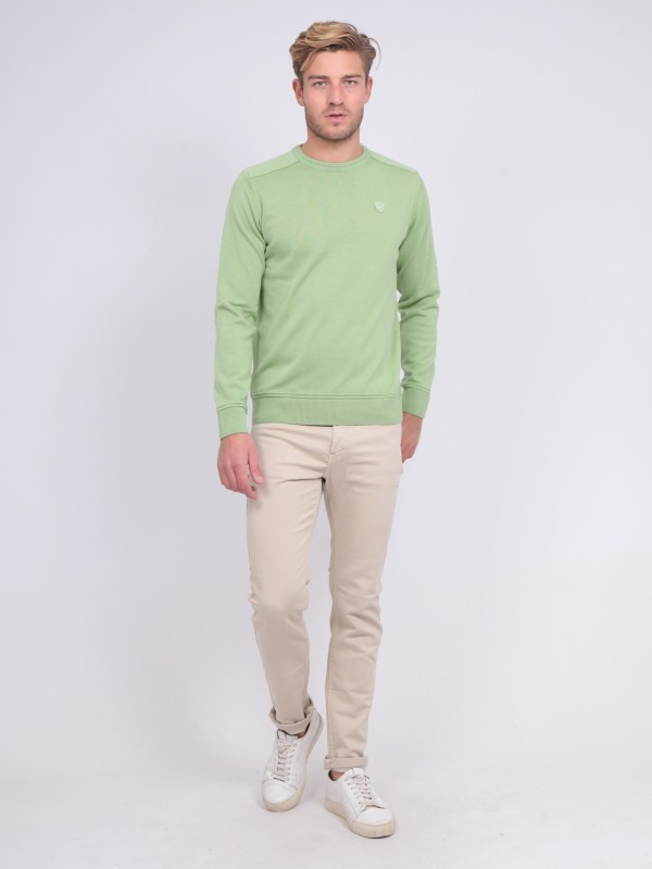 Pull fin col rond coton...