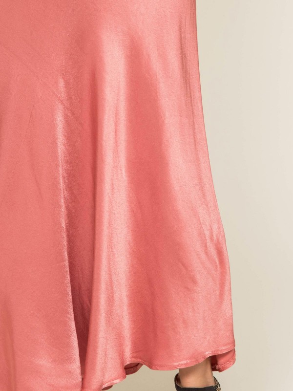 Jupe longue satin XATIN - Rose