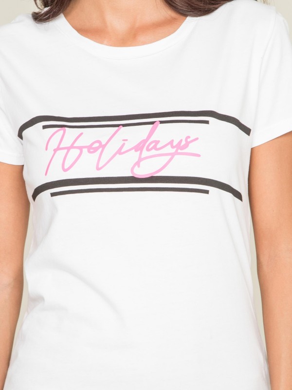 T-shirt col rond message...