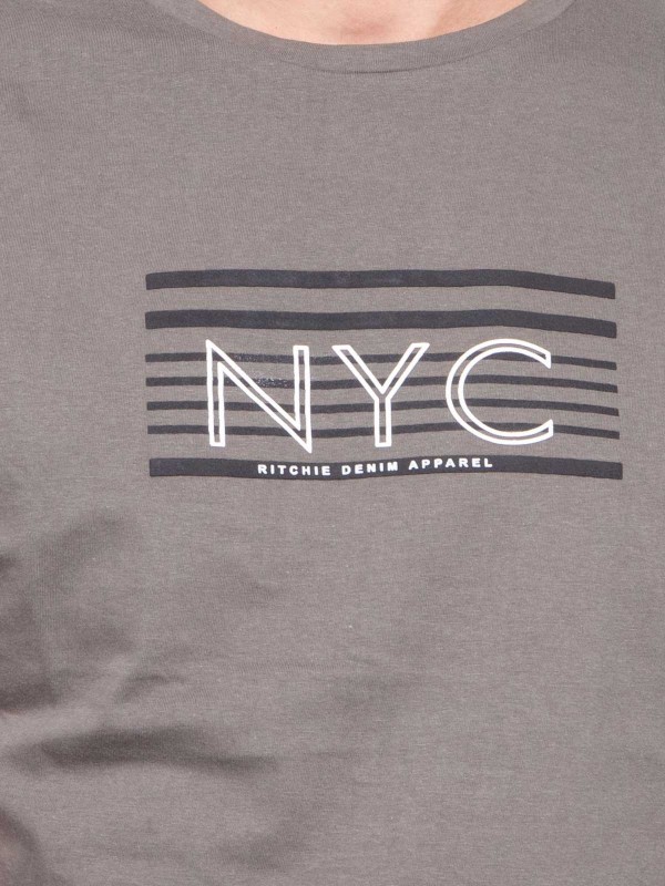 T-shirt col rond pur coton...