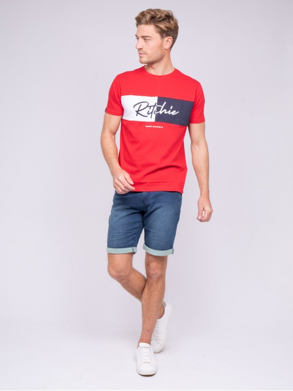 T-shirt col rond pur coton...