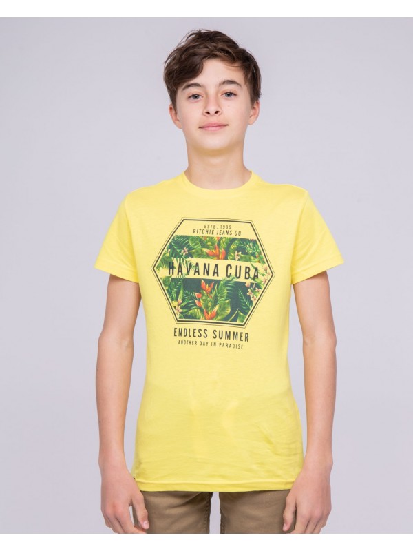 T-shirt col rond pur coton...