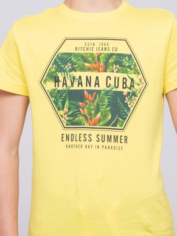 T-shirt col rond pur coton...