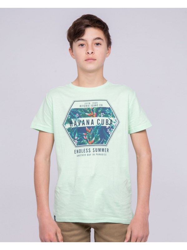 T-shirt col rond pur coton...