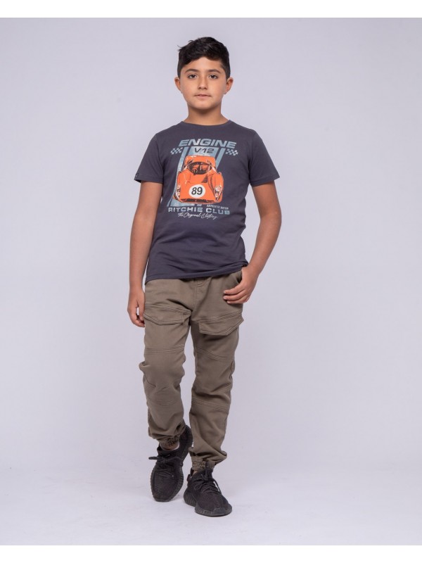 T-shirt col rond pur coton...