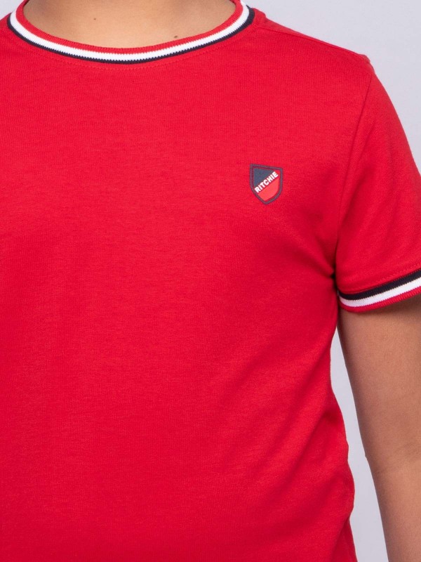 T-shirt col rond pur coton...