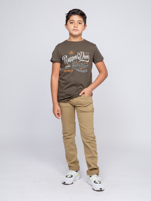 T-shirt col rond pur coton...