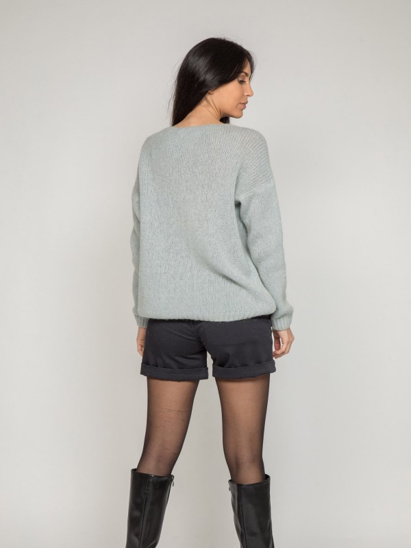 Pull col V KYO - Gris