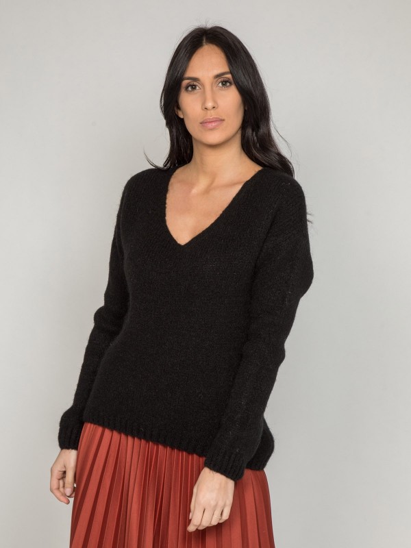 Pull col V KYO - Noir