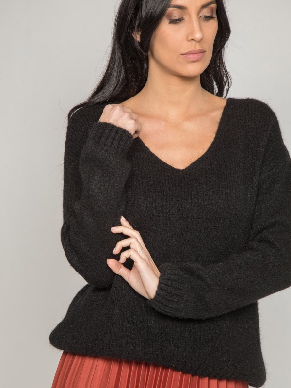 Pull col V KYO - Noir