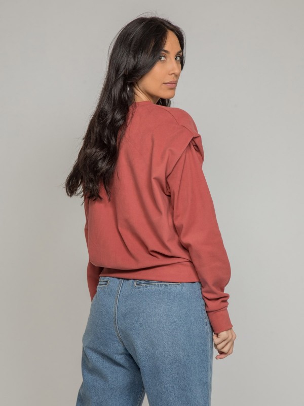 Pull col rond YAHOU - Rose