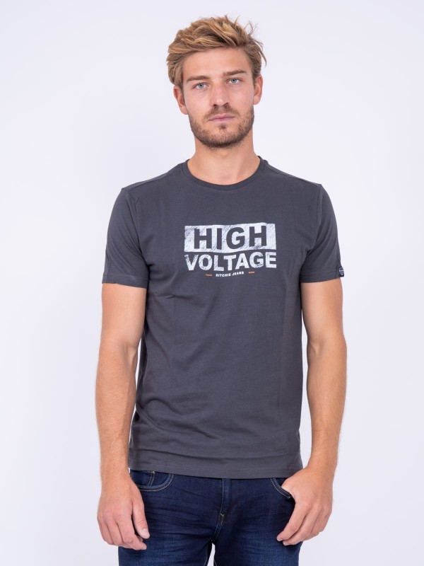 T-shirt col rond pur coton...