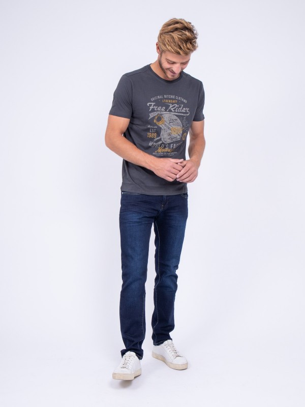 T-shirt col rond pur coton...