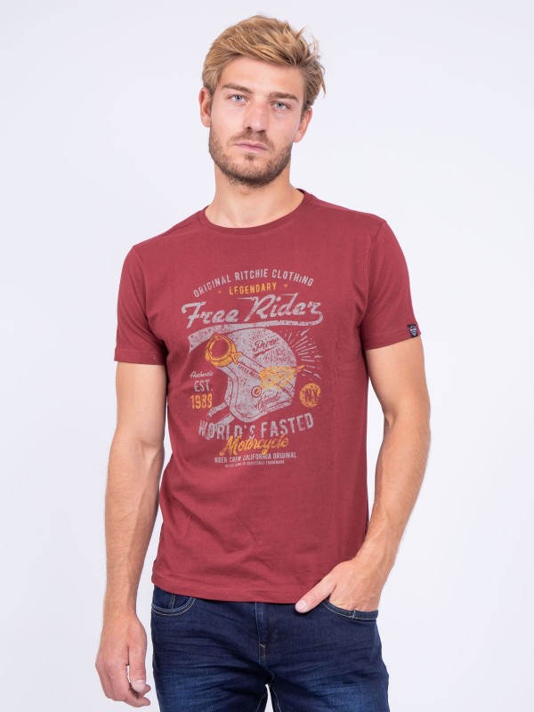 T-shirt col rond pur coton...