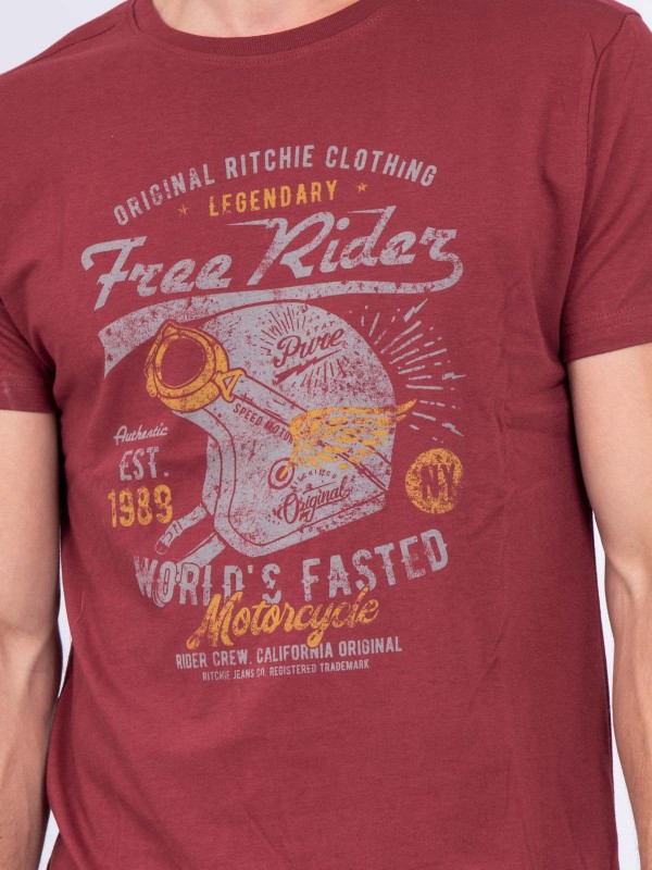 T-shirt col rond pur coton...