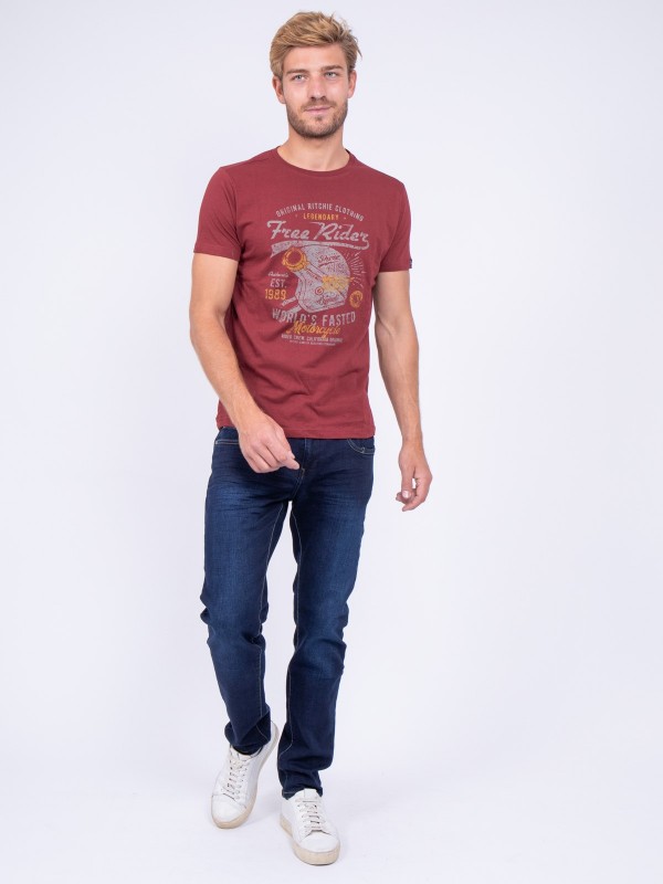 T-shirt col rond pur coton...