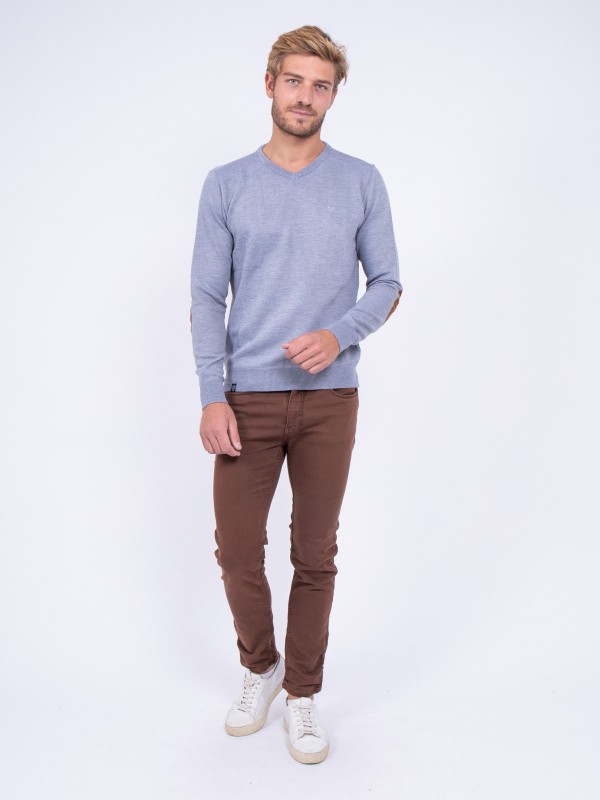 Pull col V LAMBOISE - Gris...